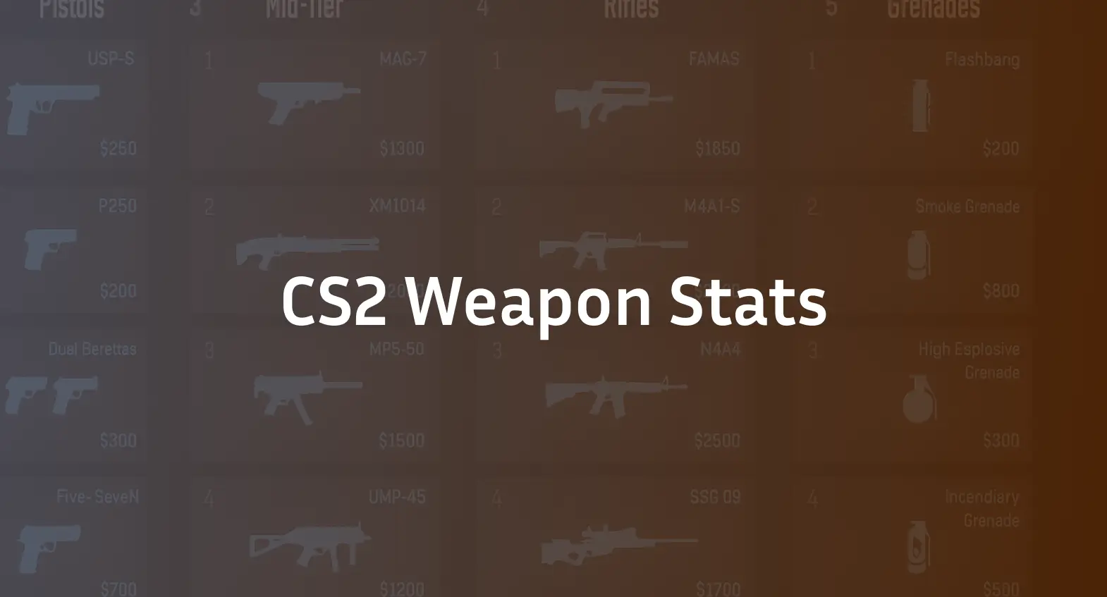 CS2 Weapon Stats