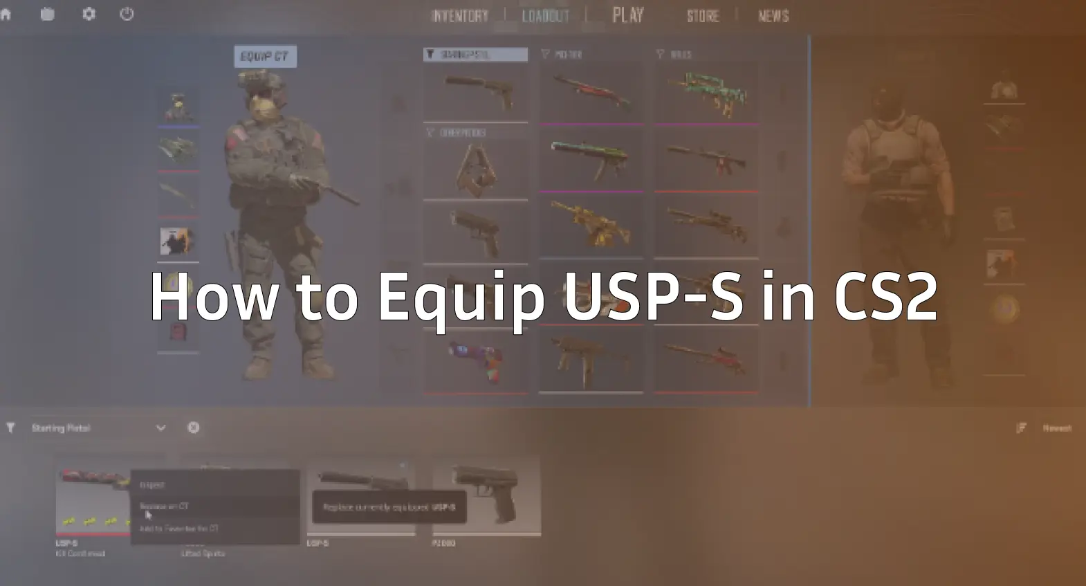 how to equip usps in cs2