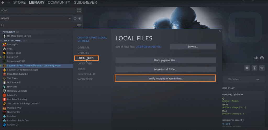 Verify integrity of game files