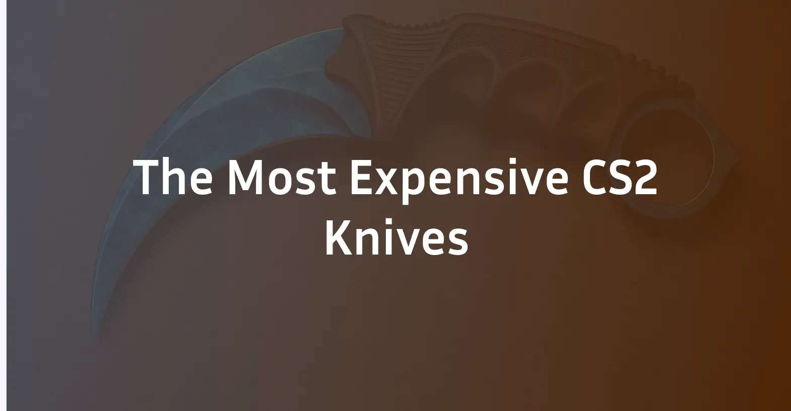 The Most Expensives CS2 Knives