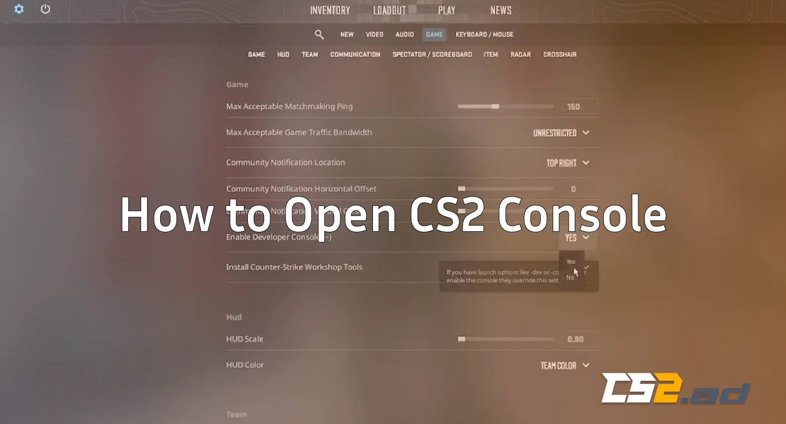 how to open console in cs2