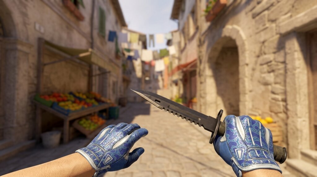 Blue Steel M9 Bayonet + Sport Gloves Amphibious