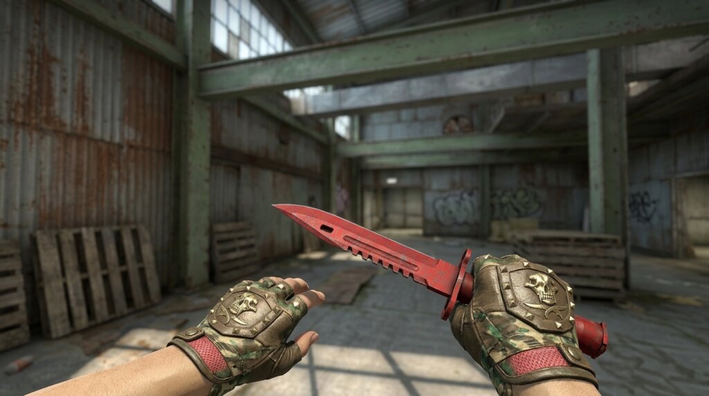 Crimson Web Bayonet + Bloodhound Gloves Guerrilla