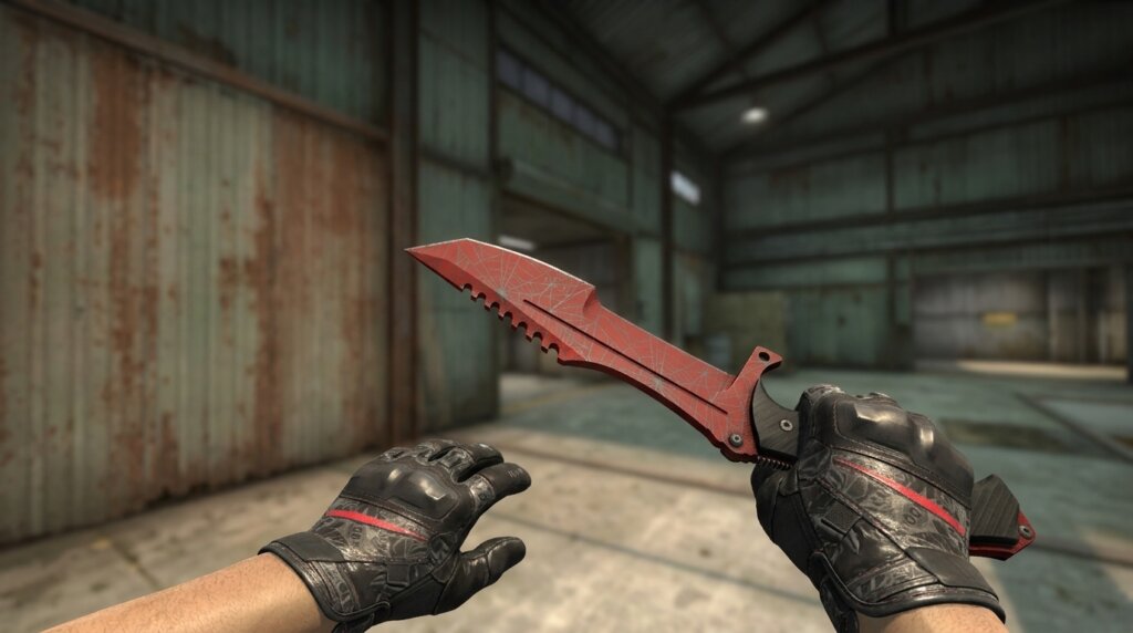 Crimson Web Huntsman Knife + Moto Gloves Boom!