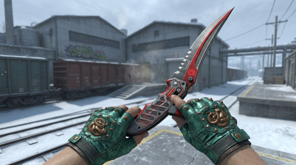 Flip Knife Autotronic + Broken Fang Gloves Jade