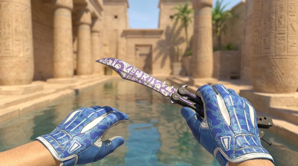 Freehand Butterfly Knife + Sport Gloves Amphibious