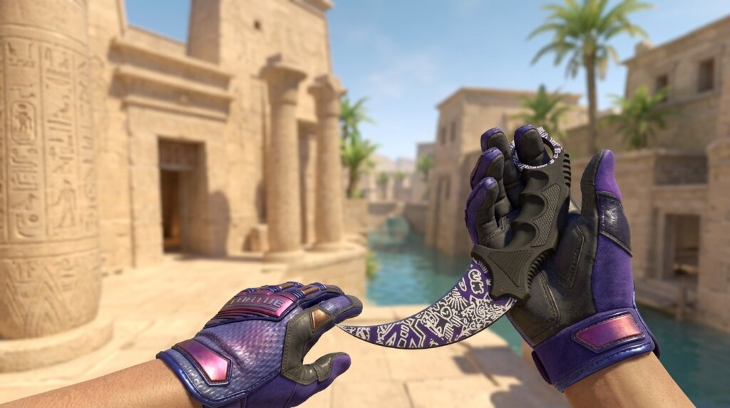 Freehand Karambit + Specialist Gloves Fade Rattler