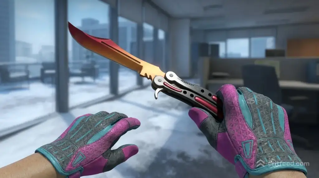 Butterfly Knife  Fade + Sport Gloves  Vice