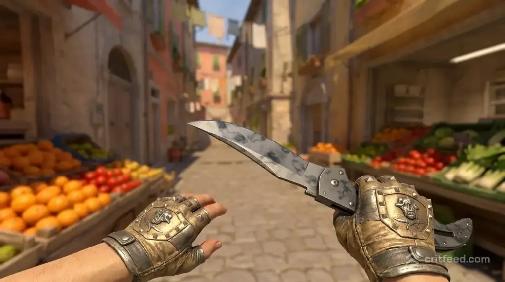 Falchion Knife  Stained + Bloodhound Gloves  Bronzed