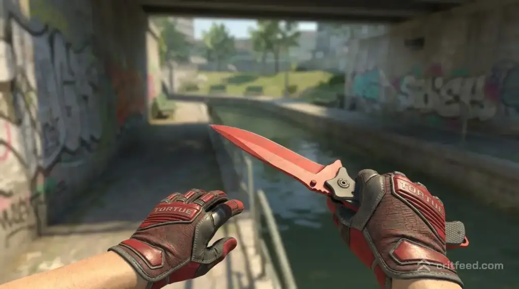 Nomad Knife  Crimson Web + Specialist Gloves  Crimson Web