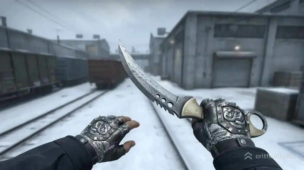 Talon Knife | Damascus Steel + Broken Fang Gloves | Unhinged