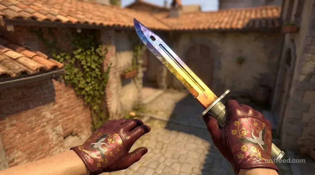 Bayonet  Marble Fade + Brocade Crane
