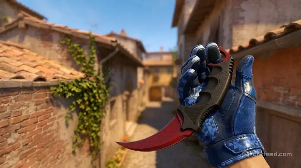 Karambit Crimson Web + Polygon gloves