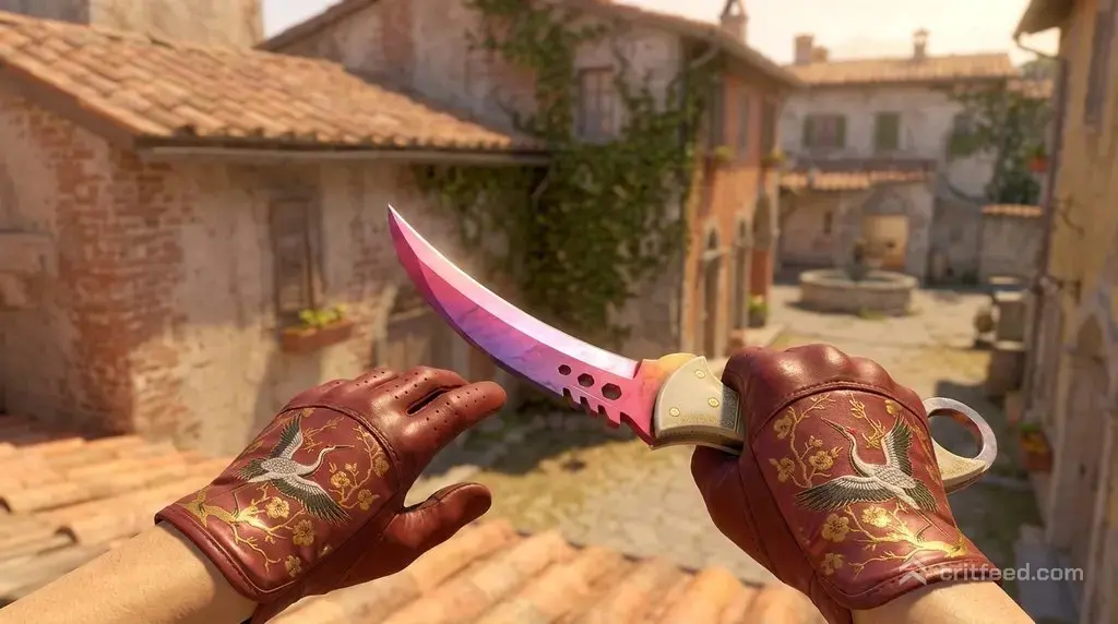 Talon Knife  Fade + Brocade Crane
