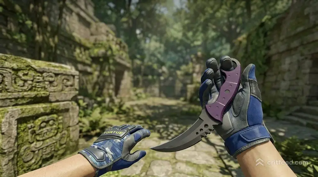 Talon Knife  Ultraviolet + Mogul Gloves